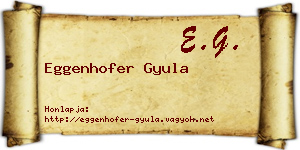 Eggenhofer Gyula névjegykártya